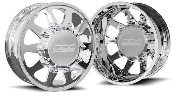 DDC WHEELS 22PL-22-200 THE TEN FORGED DUALLY WHEEL SET - POLISHED 22 X 8.25 (8 X 200 BOLT PATTERN) 2005-2024 FORD F-350 DRW 2011-2014 FORD F-450 DRW 2019-2024 RAM 3500 DRW