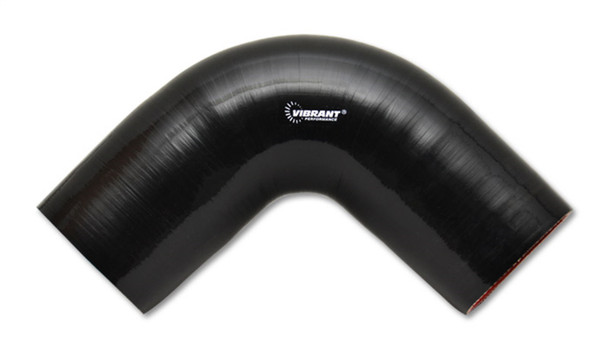 VIBRANT PERFORMANCE 2744 | 4 PLY REINFORCED SILICONE ELBOW CONNECTOR - 3IN I.D. - 90 DEG. ELBOW (BLACK)