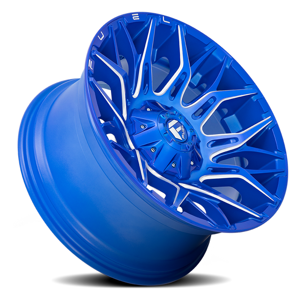 FUEL D77022001747 ALUMINUM WHEELS 22X10 TWITCH D770 8 ON 170 ANODIZED BLUE MILLED 125.1 BORE -18 OFFSET