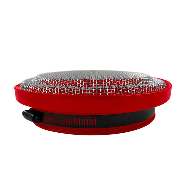 S&B FILTERS 77-3016 TURBO SCREEN GUARD WITH VELOCITY STACK - 4.50 INCH (RED)