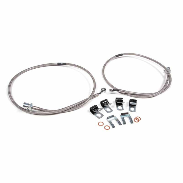 BDS SUSPENSION BDS102003 STAINLESS STEEL BRAKE LINES-FRONT (4-8" LIFT) 2014-2023 DODGE RAM 2500 4WD & 2013-2022 DODGE RAM 3500 4WD