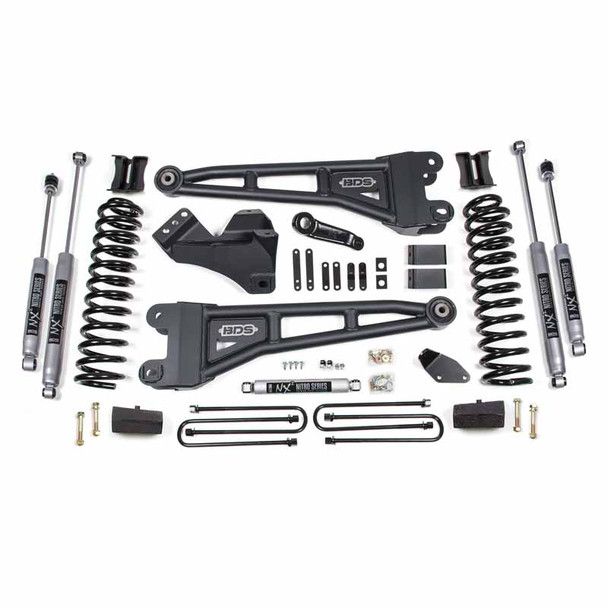 BDS SUSPENSION BDS1931H 4" RADIUS ARM LIFT KIT WITH NX2 SHOCKS 2005-2007 FORD F-250/350 6.0L POWERSTROKE 4WD