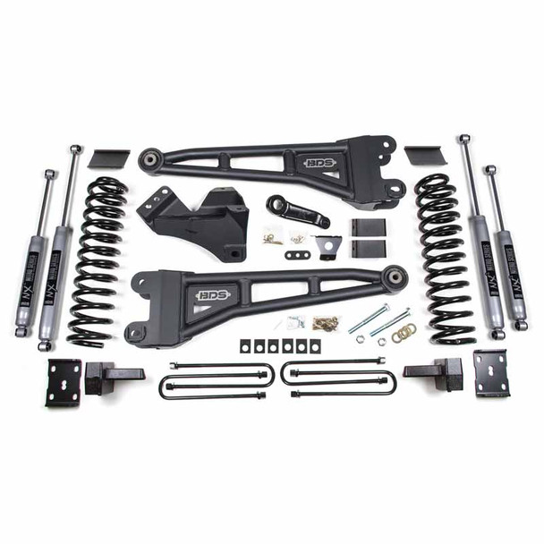 BDS SUSPENSION BDS1596H 4" RADIUS ARM LIFT KIT WITH NX2 SHOCKS 2011-2016 FORD F-250/350 6.7L POWERSTROKE 4WD