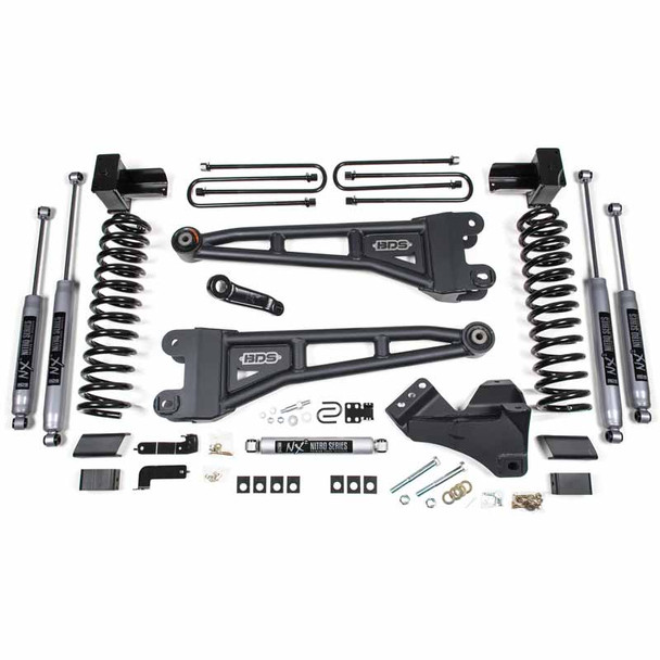  BDS SUSPENSION BDS1524H 4" RADIUS ARM LIFT KIT WITH NX2 SHOCKS 2017-2019 FORD F-250/350 6.7L POWERSTROKE 4WD