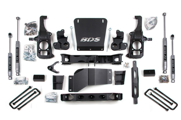 BDS SUSPENSION BDS197FS 6.5 INCH LIFT KIT SILVERADO/SIERRA 2500HD/3500 11-19 2/4WD 5 INCH BLOCK WITH OVERLOAD FOX 2.0 PERFORMANCE