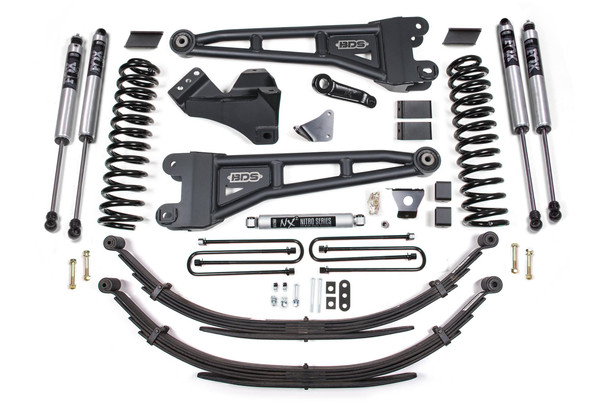 BDS SUSPENSION BDS1952FS 6 INCH LIFT KIT W/ RADIUS ARM FORD F250/F350 SUPER DUTY 05-07 4WD GAS 6 INCH LEAF SPRINGS FOX 2.0 PERFORMANCE