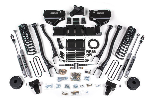 BDS SUSPENSION BDS1733H 6 INCH LIFT KIT W/ 4-LINK RAM 3500 W/ REAR AIR RIDE 19-24 4WD DIESEL 8 BOLT NX2 NITRO SHOCKS