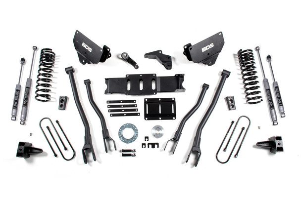 BDS SUSPENSION BDS1618FPE 6 INCH LIFT KIT W/ 4-LINK RAM 3500 13-18 4WD DIESEL LEAF SPRINGS 6 BOLT INDEXING RING FOX 2.5 PERFORMANCE ELITE SHOCKS