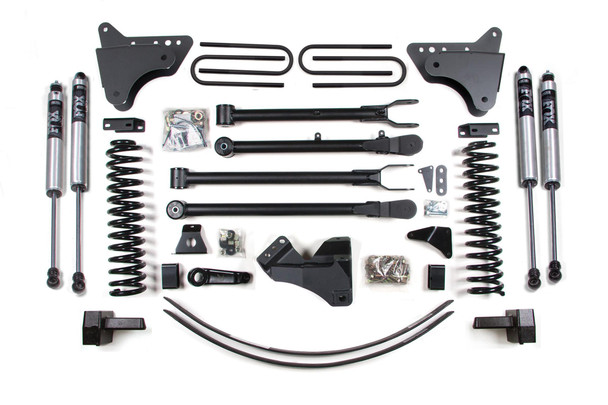 BDS SUSPENSION BDS355FS 6 INCH LIFT KIT W/ 4-LINK FORD F250/F350 SUPER DUTY 05-07 4WD DIESEL 3 INCH BLOCK PLUS ADD A LEAF WITHOUT OVERLOAD FOX 2.0 PERFORMANCE