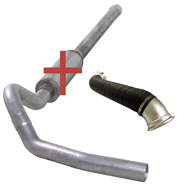 DIAMOND EYE K4120S-RP CAT BACK EXHAUST SYSTEM FOR 04-05 SILVERADO/SIERRA 2500/3500 LLY 4 INCH SINGLE PASS NO MUFFLER STAINLESS