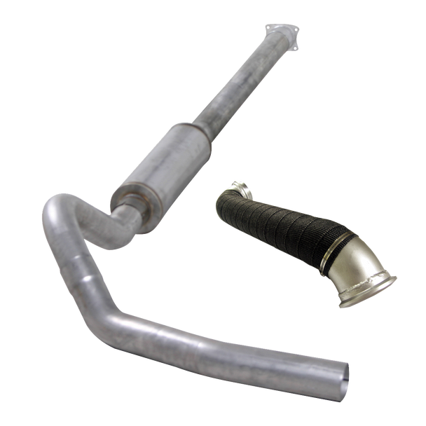 DIAMOND EYE K4120A CAT BACK EXHAUST SYSTEM FOR 04-05 SILVERADO/SIERRA 2500/3500 6.6L LLY 4 INCH PASS WITH MUFFLER ALUMINIZED