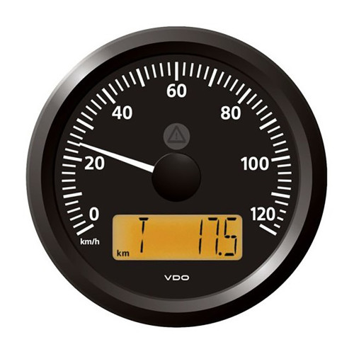 Veratron 3-3\/8" (85 mm) ViewLine Speedometer - 0 to 120 KMH - 12\/24V - Black Dial  Triangular Bezel [A2C59512369]