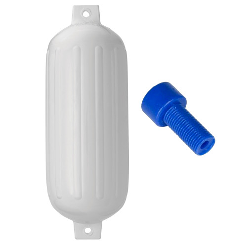 Polyform G-6 Twin Eye Fender 11" x 30" - White w\/Air Adapter [G-6-WHITE]