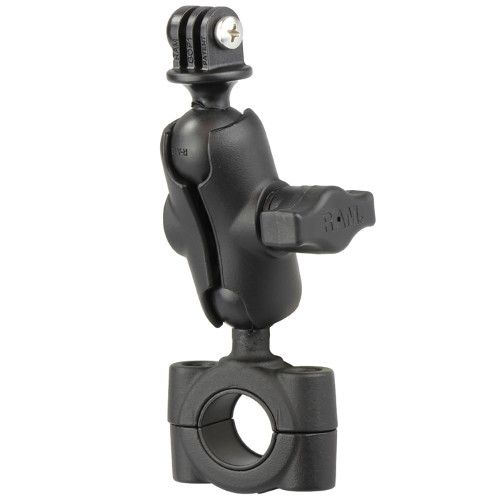 RAM Mount RAM Torque 3\/4" - 1" Diameter Handlebar\/Rail Base with 1" Ball, SHORT Arm and GoPro\/Action Camera Mount [RAM-B-408-75-1-A-GOP1U]