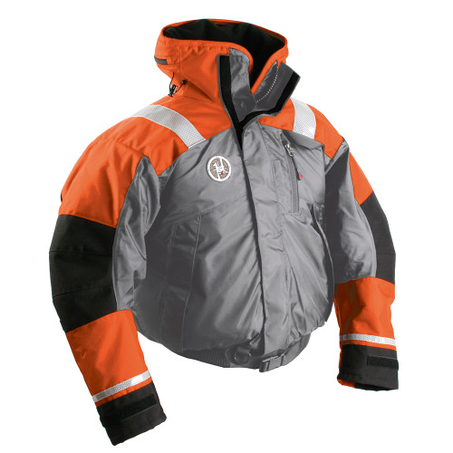 First Watch AB-1100 Flotation Bomber Jacket - Orange\/Black - Large [AB-1100-OB-L]