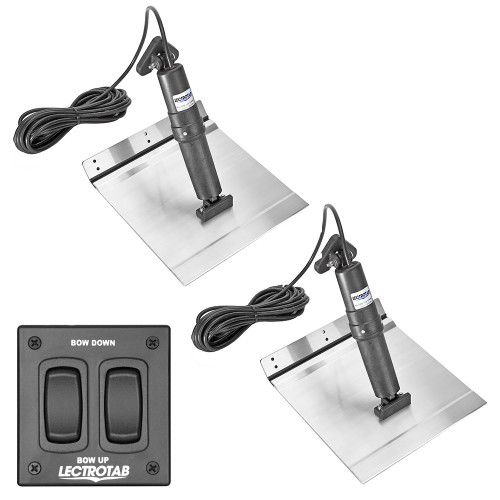 Lectrotab XKA Aluminum Alloy Trim Tab Kit w\/Rocker Switch - 12 x 24 [XKAF12X24A]