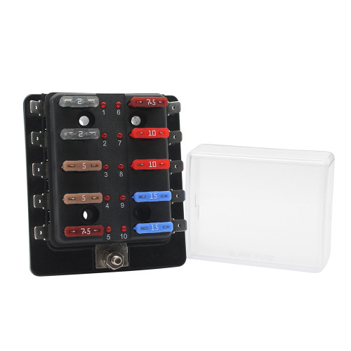 Cole Hersee Standard 10 ATO Fuse Block w\/LED Indicators [880023-BP]