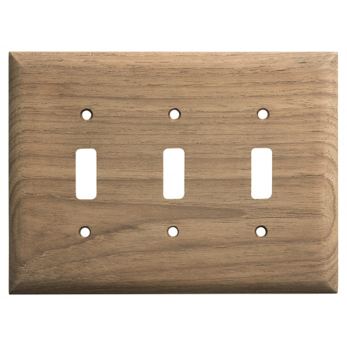 Whitecap Teak 3-Toggle Switch\/Receptacle Cover Plate [60179]