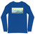Get Nauti Unisex long sleeve with ocean background back true royal