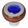Tractor Script Air Valve Control Knob With Crystal - Blue (Large Rosewood)-Grand General-95861