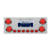 SS Rear Center Panel w/4X 21 LED 4" "GLO" Lights & 6X 9 LED 2" Lights & Visors -Red LED & Lens-United Pacific-34280