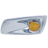 Bumper Light Bezel W/19 LED Beehive Light & Visor For 2007-17 KW T660-Driver -Amber LED/ Amber Lens