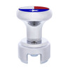Chrome 13/15/18 Speed Thread-on Gearshift Knob w/ Adaptor - Texas Flag