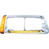 19 LED Headlight Bezel With Turn Signal For 1989-2009 Freightliner FLD -Passenger - Amber LED/Amber Lens