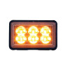 6 High Power LED Rectangular Warning Light W/ Bracket - Amber LED