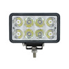 8 High Power LED Rectangular Work Light With Chrome Reflector
