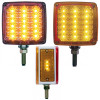 39 LED Reflector Double Face Turn Signal Light (Driver) - Amber & Red LED/Clear Lens