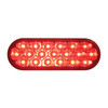 19 LED 6" Oval Reflector Stop, Turn & Tail Light - Red LED/Red Lens