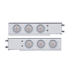 2-1/2" Bolt Pattern SS Spring Loaded Bar w/6X 4" 10 LED Lights & Visors -Red LED/Clear Lens