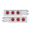 2-1/2" Bolt Pattern SS Spring Loaded Bar w/6X 4" 7 LED Lights &amp; Visors -Red LED &amp; Lens