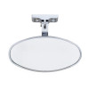 Oval Chrome Plated Aluminum Interior Rear View Mirror With Screw-On Mount
