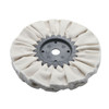 6" White Treated Airway Buff - 5/8" & 1/2" Arbor