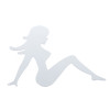 11" X 17" Chrome Sitting Lady Cutout - Facing Right