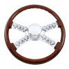 18" Skull Steering Wheel w/ Hub For 1998 - 2005 Peterbilt, 2001 - 2002 Kenworth