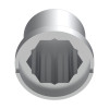 15/16" x 1 3/16" Chrome Plastic Flat Top Nut Cover - Push-On (10 Pack)