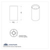 33mm X 3 3/4" Chrome Plastic Concave Top Nut Cover - Thread - On