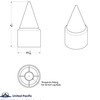 33mm x 4 1/4" Chrome Plastic Stiletto Nut Cover - Thread-On (60 Pack)