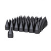 33mm X 4-1/8" Matte Black Spike Nut Covers - Thread-On (60-Pack)