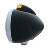 Black Guide 682-C Headlight No Bulb With Dual Mode LED Signal - Amber Lens