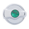 Chrome Plastic A/C Control Knob For 2005 & Older Peterbilt- Green Crystal