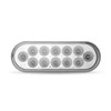 RED STOP, TURN & TAIL TO AMBER STROBE OVAL LED LIGHT - 12 DIODES