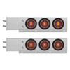 2-1/2" BOLT PATTERN CHROME SPRING LOADED BAR W/6X 4" 13 LED ABYSS LIGHTS - RED LED/CLEAR LENS (PAIR)
