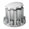 CHROME PLASTIC ABS REAR AXLE COVER SET WITH LOCKING TABS & STANDARD HUB CAP