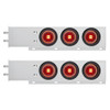 2-1/2" BOLT PATTERN SS SPRING LOADED BAR WITH 6X 4" 13 LED ABYSS LIGHTS - RED LED/RED LENS