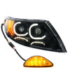 LED Projector Headlight With Rear Facing Turn Signal For International Durastar 2002-2018 - Black Passenger