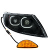 LED Projector Headlight With Rear Facing Turn Signal For International Durastar 2002-2018 - Black Passenger